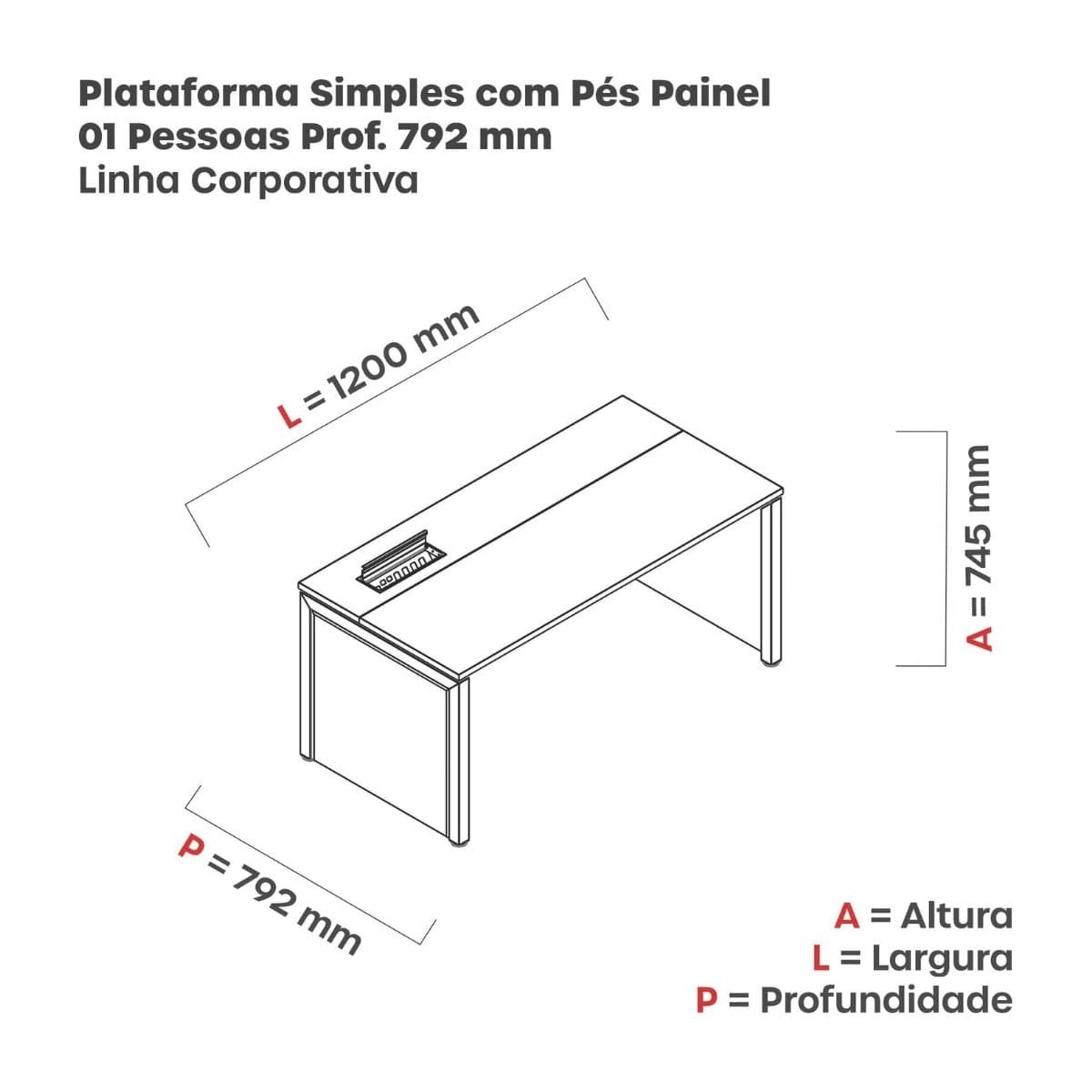 Plataforma Simples — pé painel
