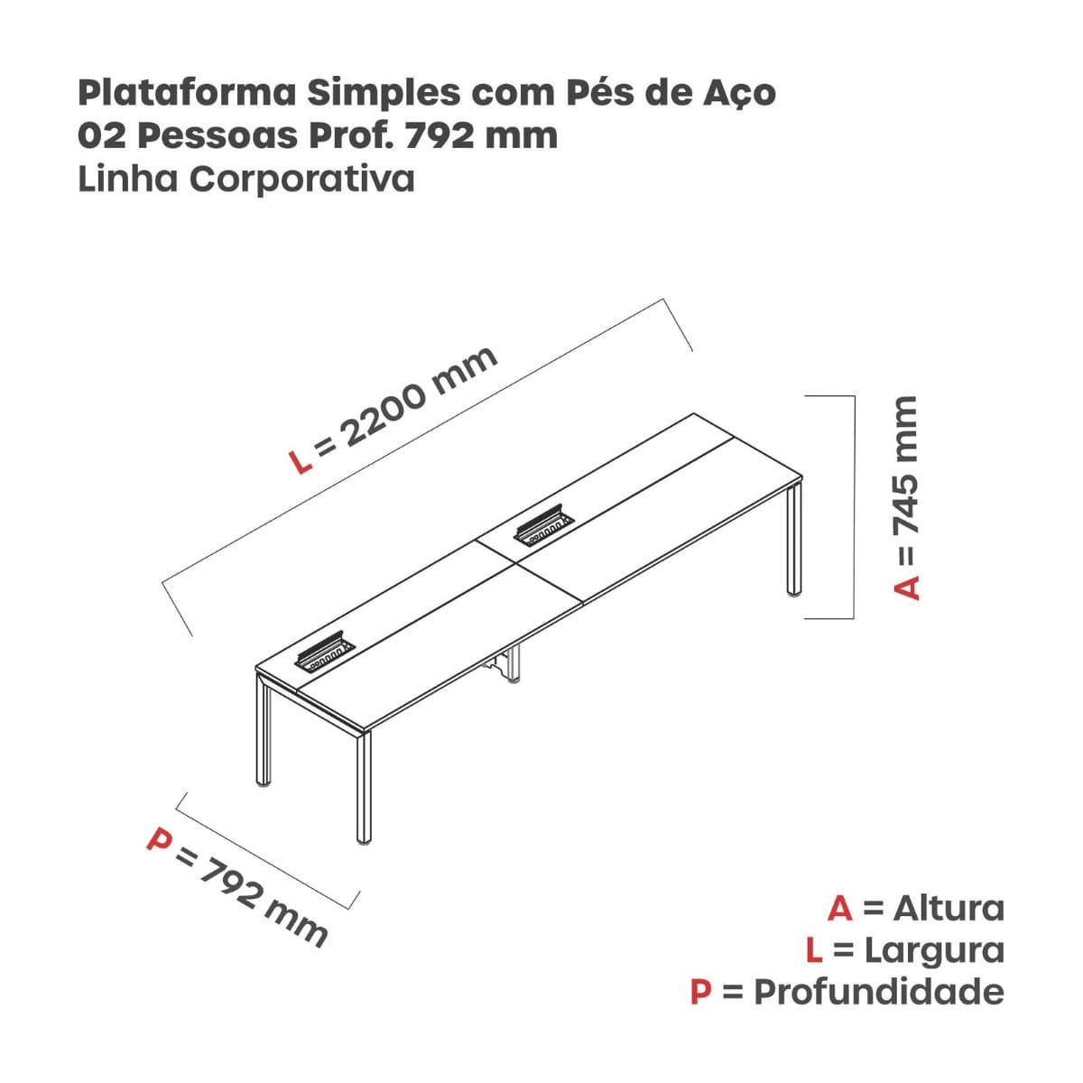 Plataforma Simples — 2 lugares