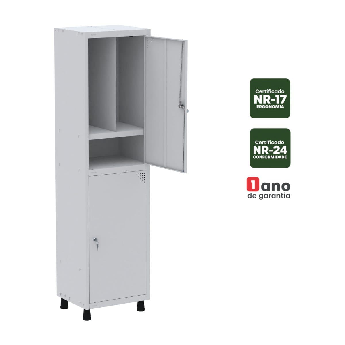 Roupeiro Aço 1V 02 Portas · Linha Aço · cód. 2772