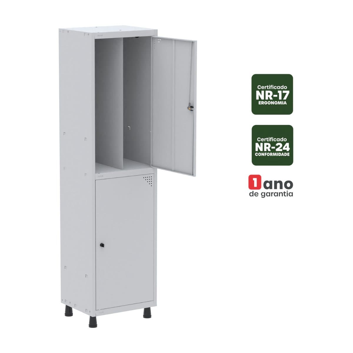 Roupeiro Aço 1V 02 Portas · Linha Aço · cód. 2537